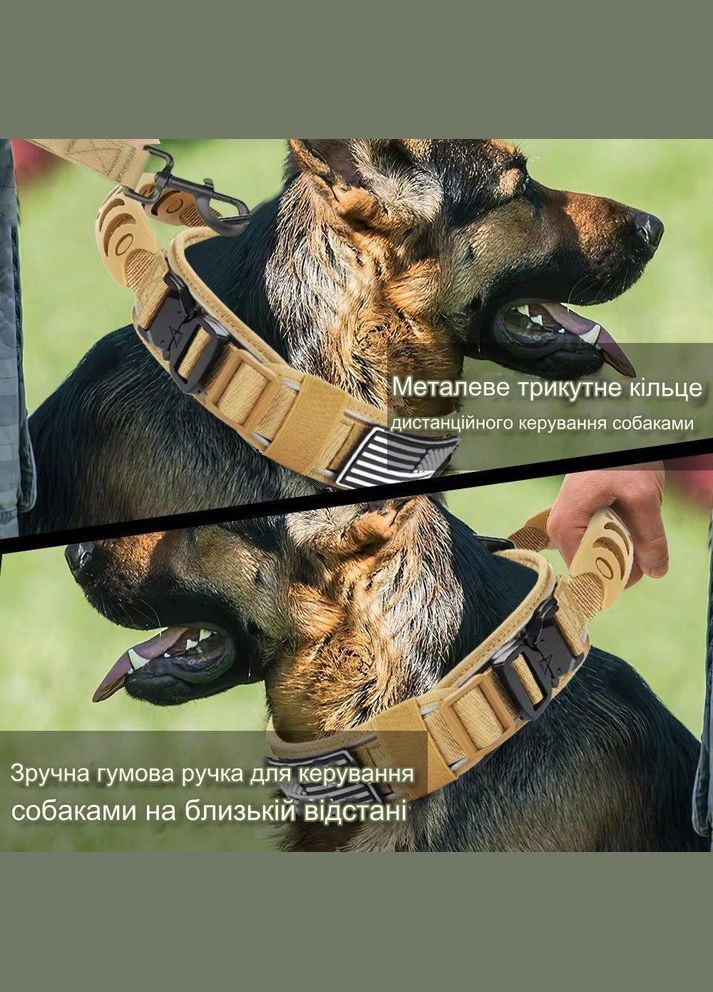 Ошейник для собак Harness Tactical, широкий нейлоновый с металлической пряжкой-фастекс, Черный L No Brand (308863030)