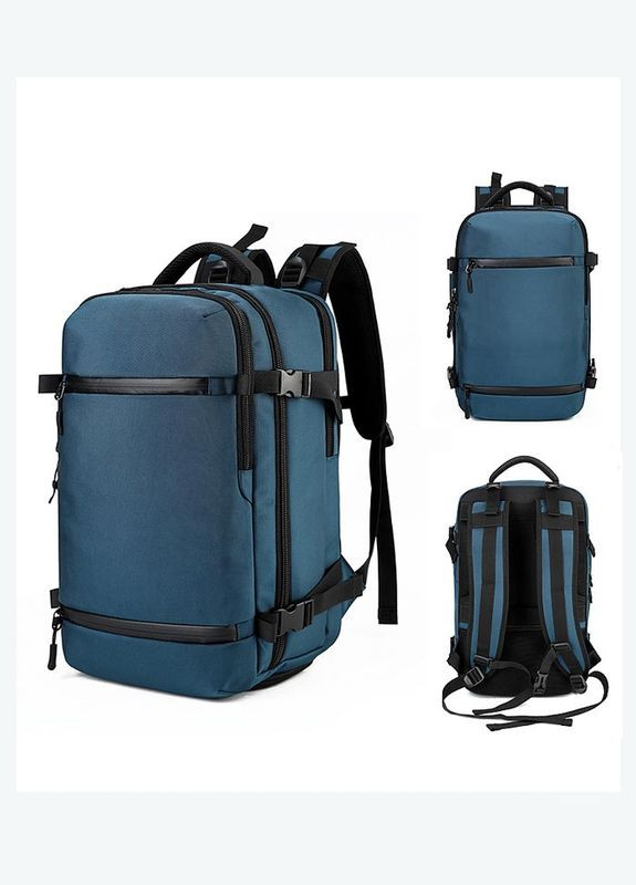 Рюкзак 8983S для города и путешествий с отделением для ноутбука 15.6”, дождевик в комплекте, Голубой Ozuko (322280629)