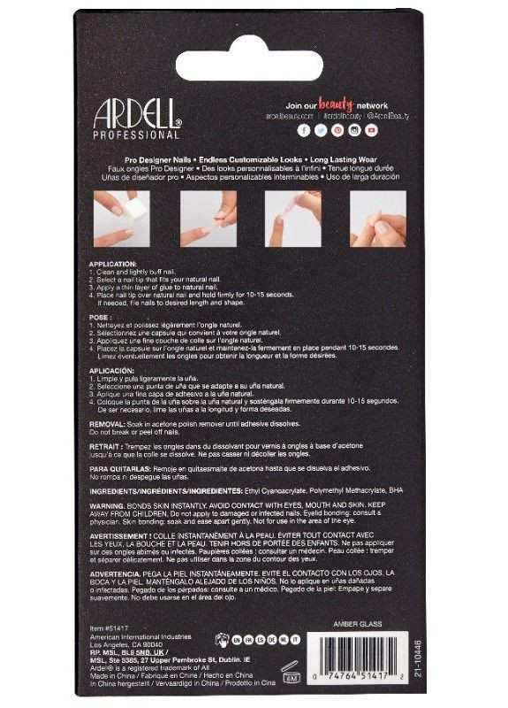 Набір штучних нігтів Nail Addict Amber Glass, 28 шт/уп + клей Ardell (346262759)