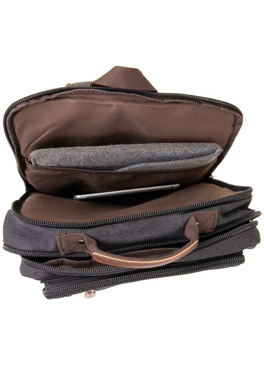 Рюкзак текстильный дорожный унисекс на два отделения 20611 Черный Vintage (331910879)