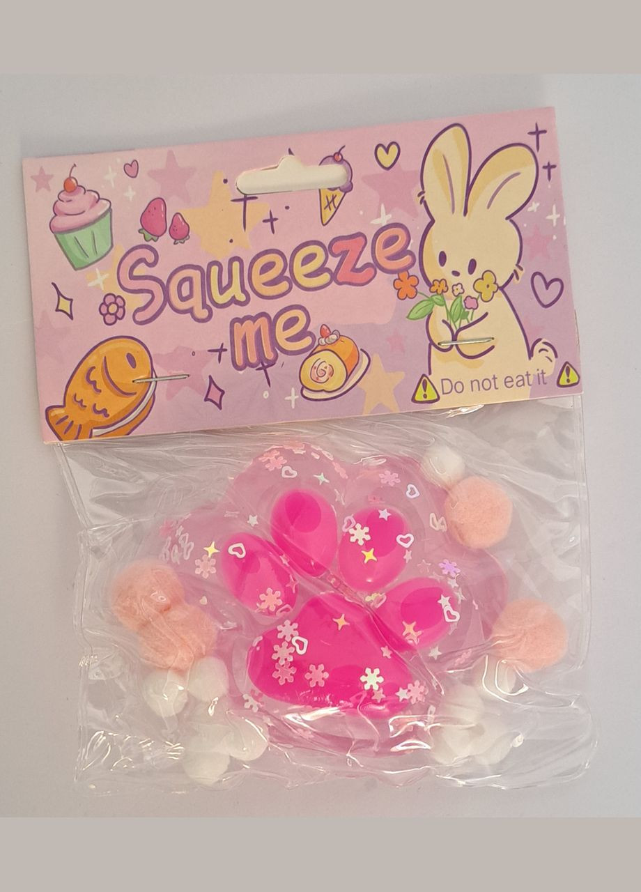 Сквіш лапка таба антистрес Прозоро-Рожева No Brand (333163200)