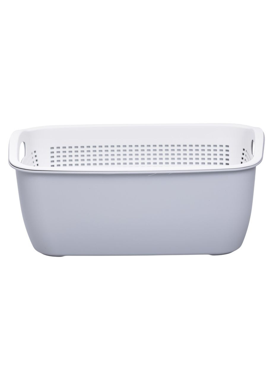 Кошик-друшлак 2 в 1 для миття овочів, фруктів і зелені 32×23×13 (см) Сірий HP-45-5G Yiwu (370673055)