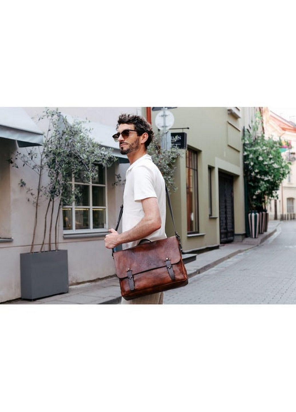 Мужская кожаная сумка через плечо 28х36х10 см Time Resistance (315870890)