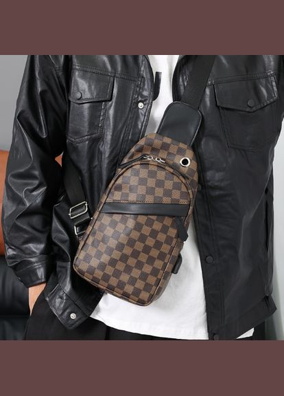 Мужская сумка слинг кросс боди Коричневый No Brand (301212127)