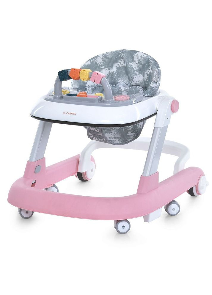 Ходунки дитячі ME 1163 MULTIWAY Pink зі світловими ефектами, музика, 6 шт колес, стопор Рожеві El Camino (370966858)