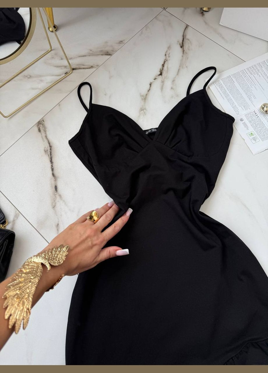 Чорна коктейльна, вечірня жіноча сукня Україна однотонна