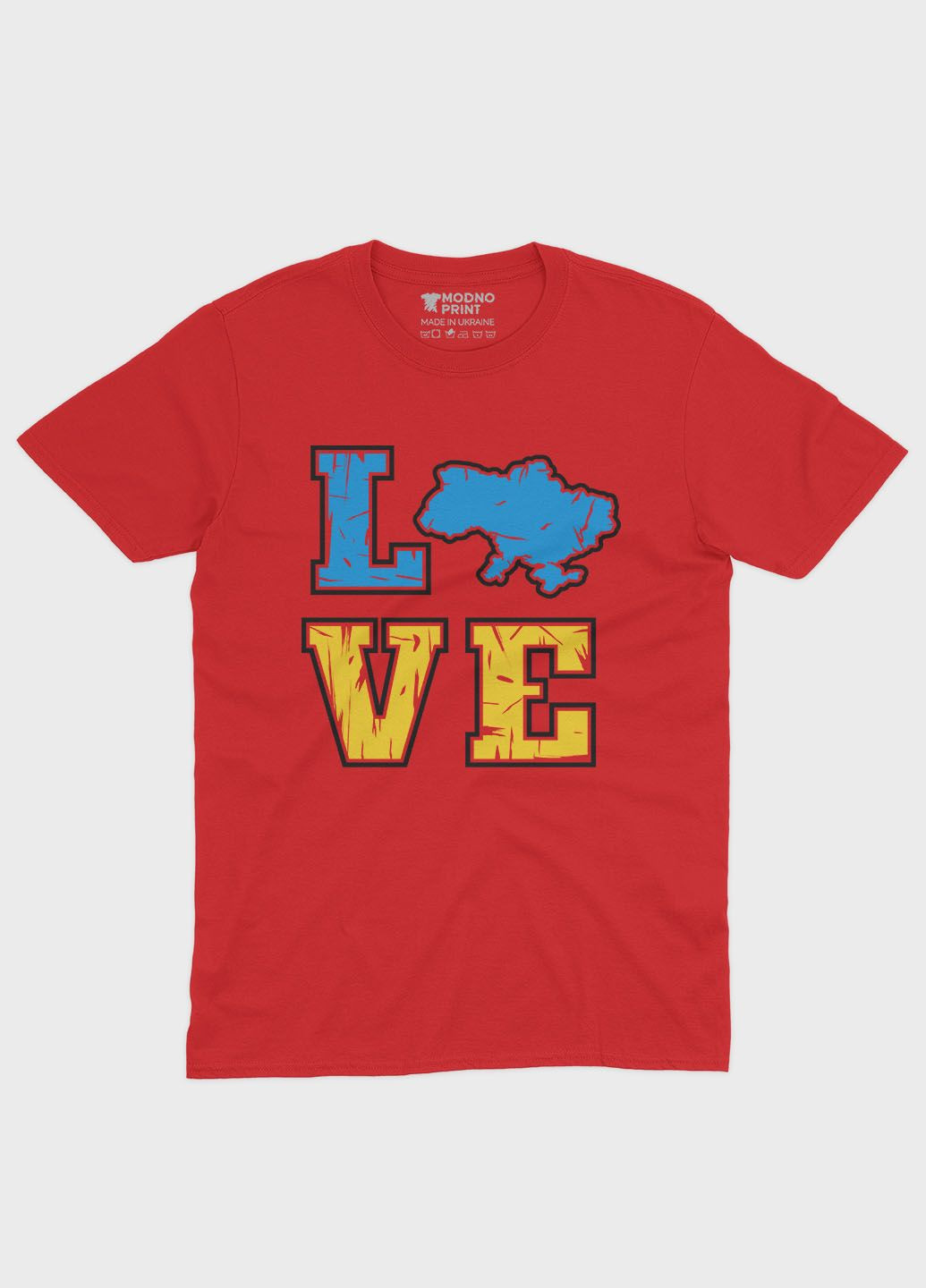 Красная демисезонная футболка для девочки с патриотическим принтом love (ts001-2-sre-005-1-039-g) Modno