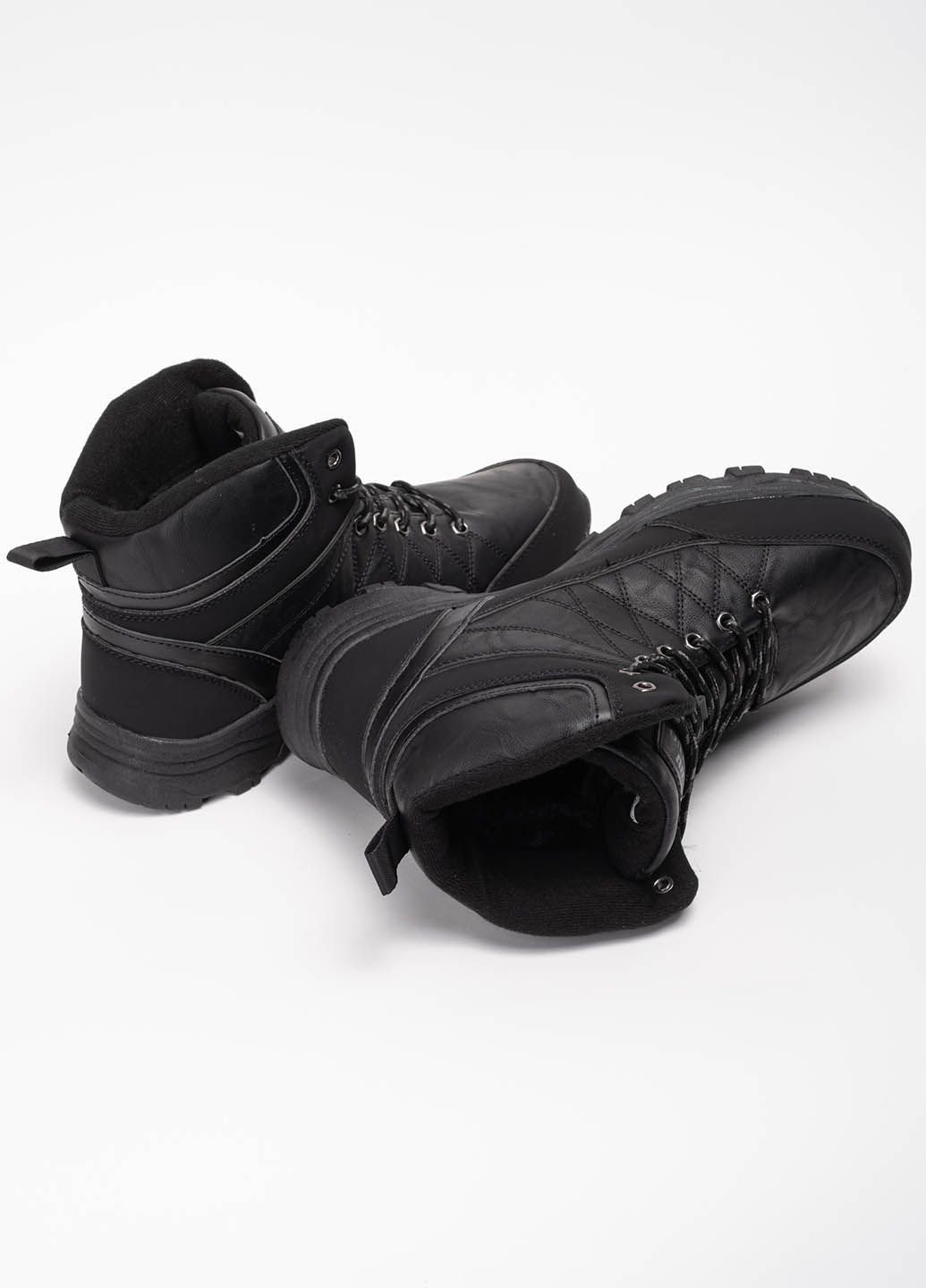 Черные зимние ботинки мужские спортивные 342366 Power