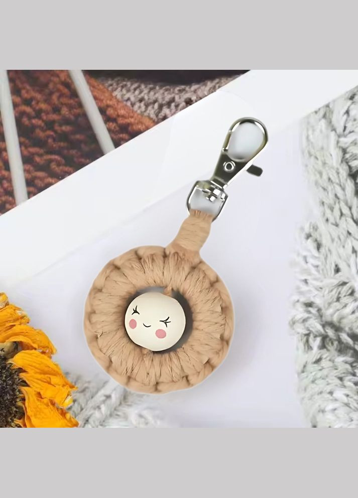 Набір макраме для рукоділля для ручної пряжі брелока для ключів або аксесуарів 10х5см, коричневий No Brand (338854918)