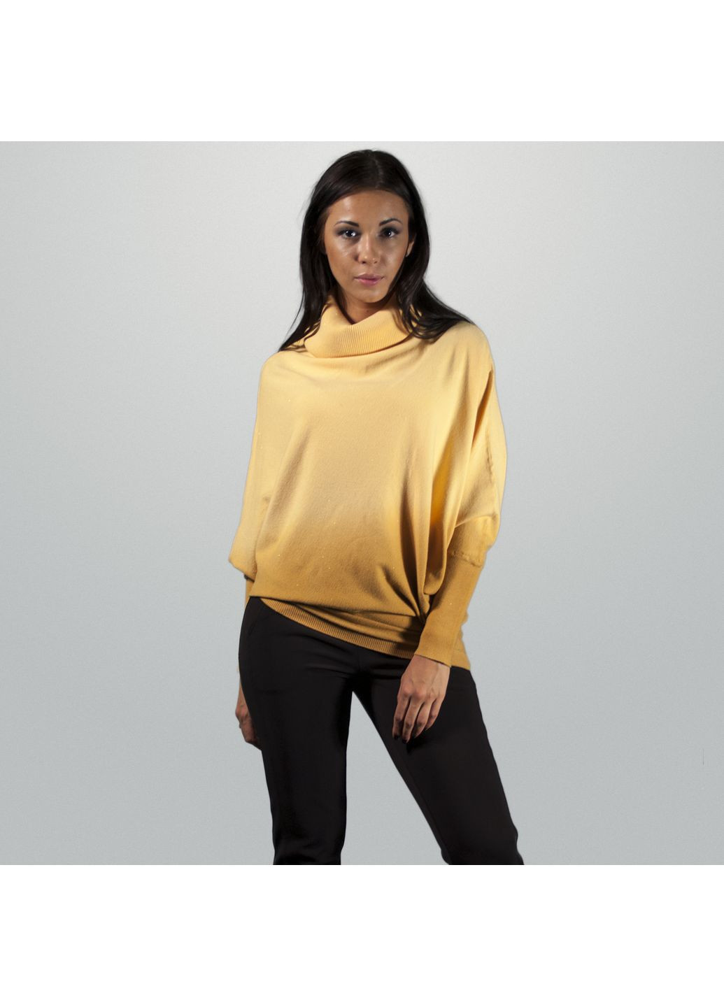 Желтый женский трикотажный свитер летучая мышь gl-0086 жёлтый Forza Viva