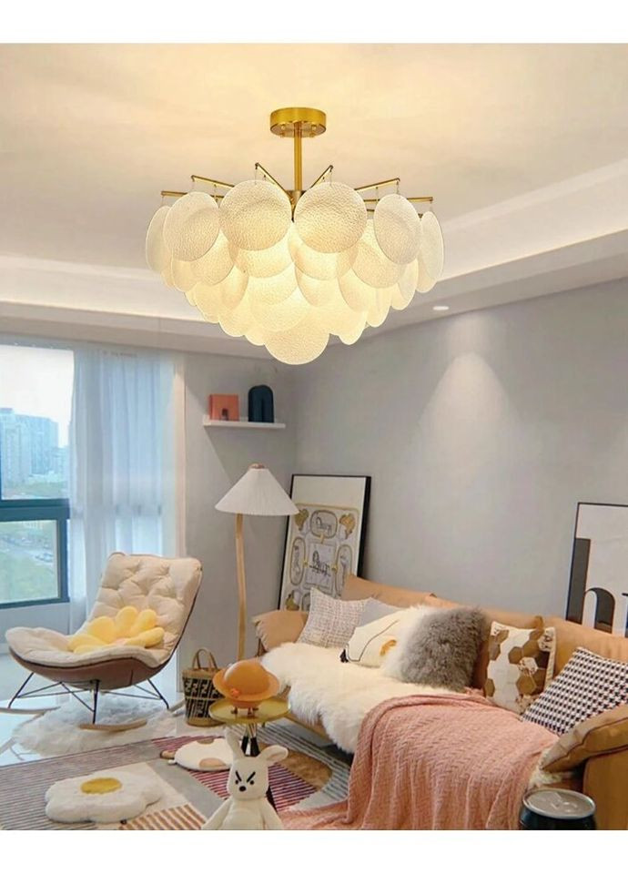 Стельова люстра на 6 лампочок 27514 Латунь 62-92х82х82 см. Sunnysky (335975218)