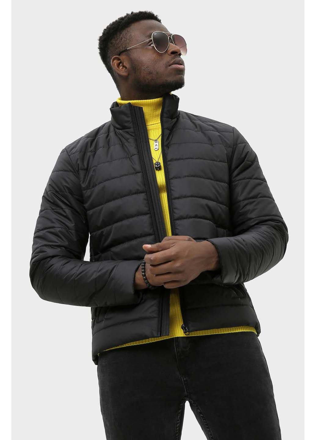 Чорна демісезонна чоловіча куртка Sun's House