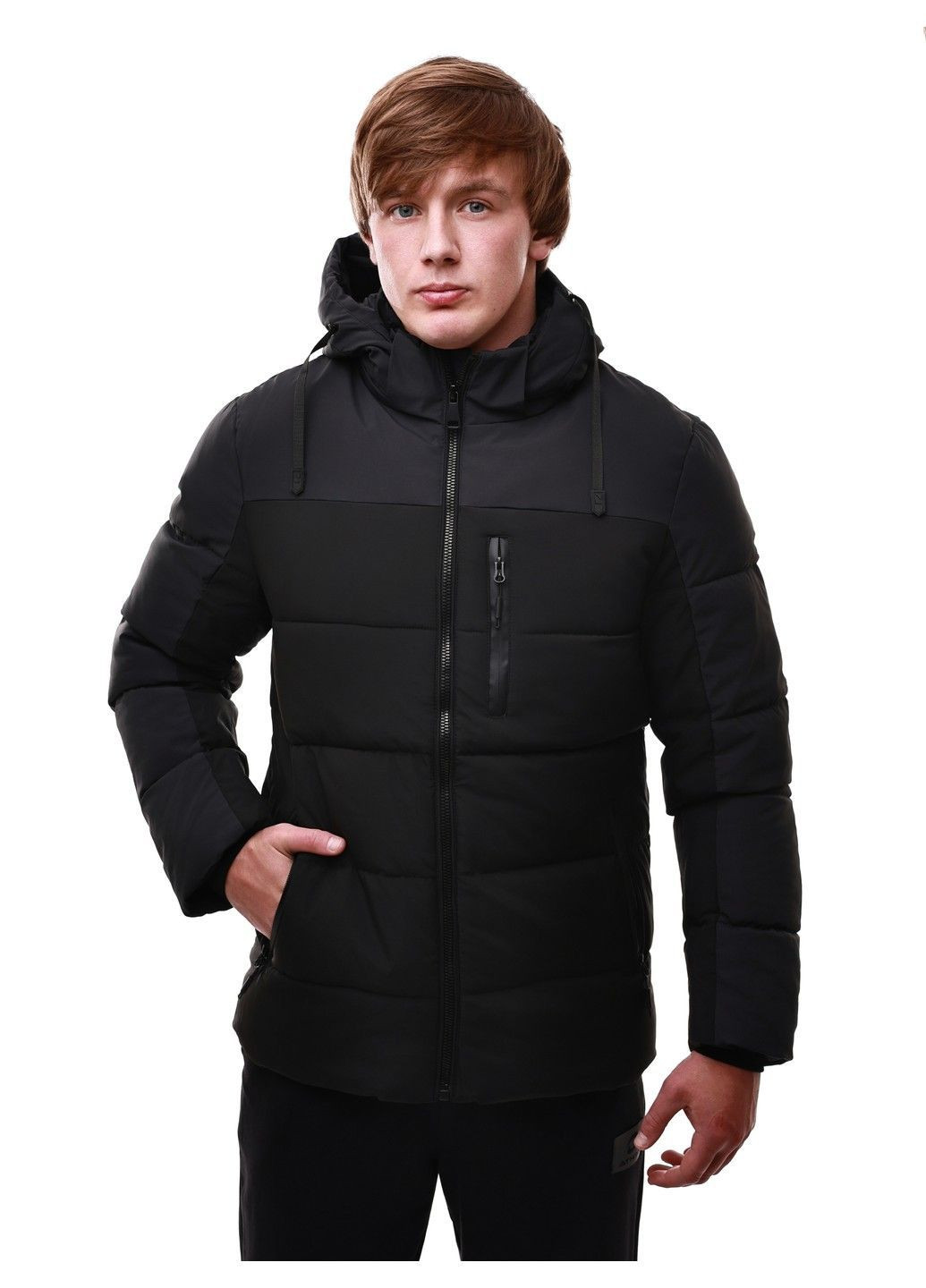 Чорна куртка зимова чоловіча BIHOR