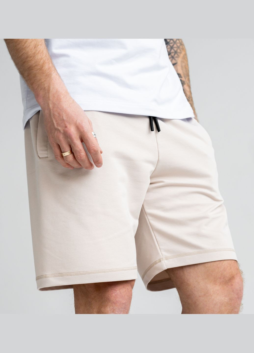 Шорты мужские спортивные повседневные серые шорты трикотажные оверсайз из хлопка baske Teamv (341721049)