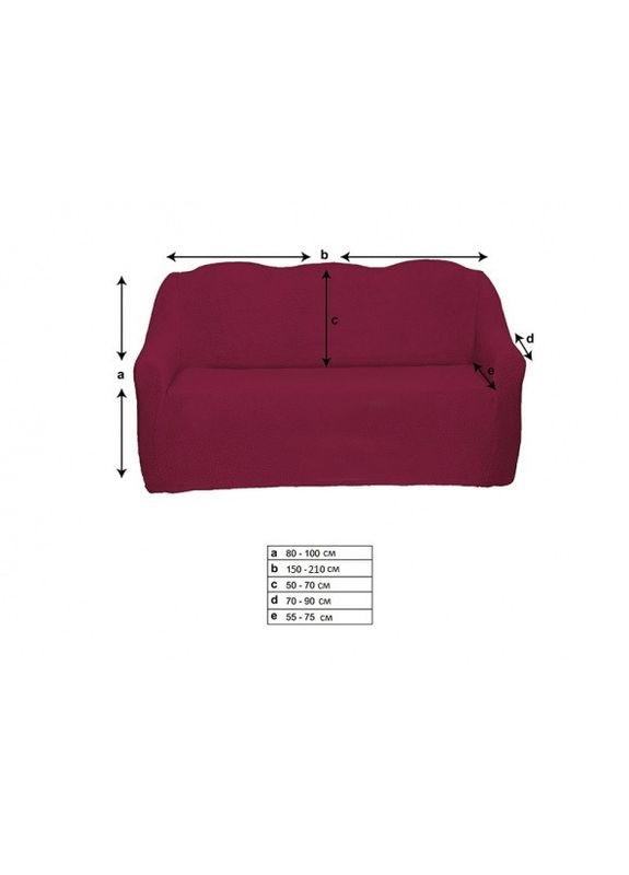 Комплект чехлов на диван и кресла плюшевый DVM15-221 "Soft sofa set" Бордовый, 3 предмета Venera (268547693)