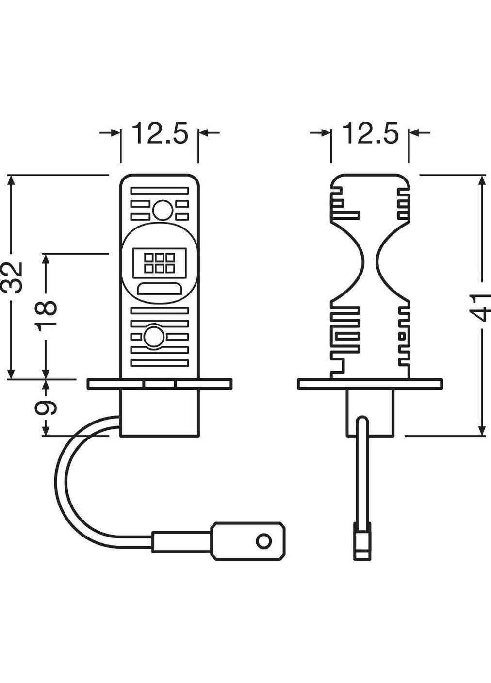 Комплект светодиодных автоламп H3 LED 12V 8W 6500K PK22S / LEDRIVING® HL EASY / COOL ХОЛОДНО-Белое / White (355340471)