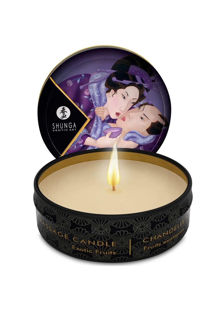 Масажна свічка Mini Massage Candle Exotic Fruit 30 мл з ароматом екзотичних фруктів all Оригінал Shunga (299397213)