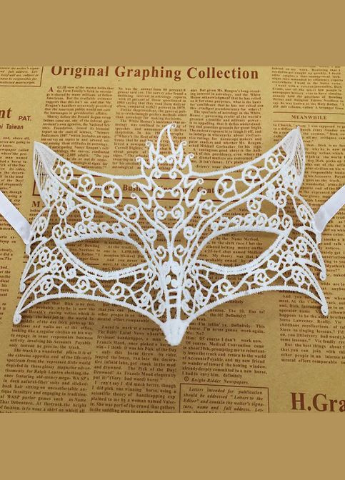 Маскарадна маска Лис унісекс 23 на 15 см білий Jannet Маска (305398865)