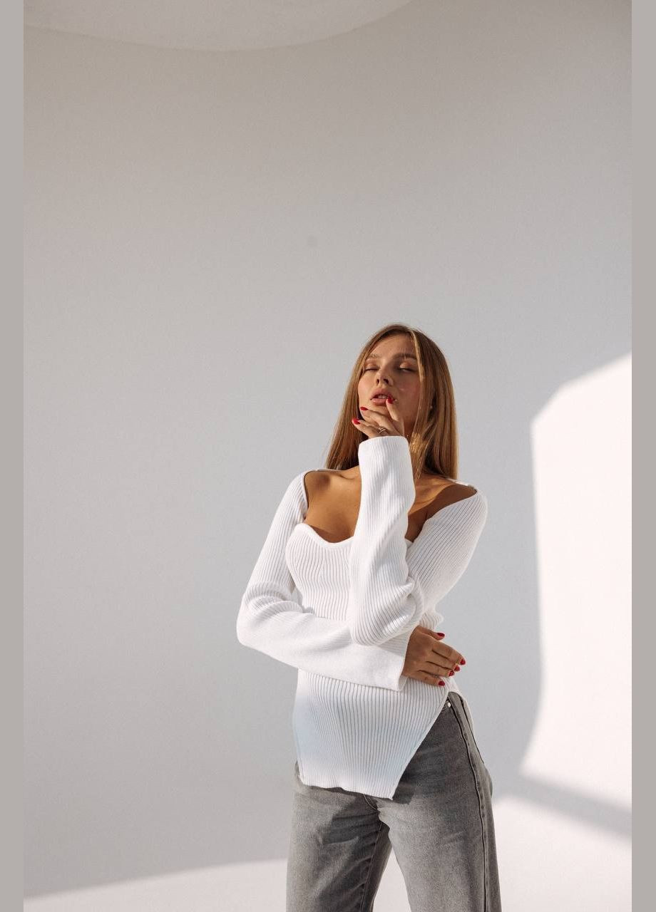 Кофта в рубчик з гарним вирізом Україна (327880210)