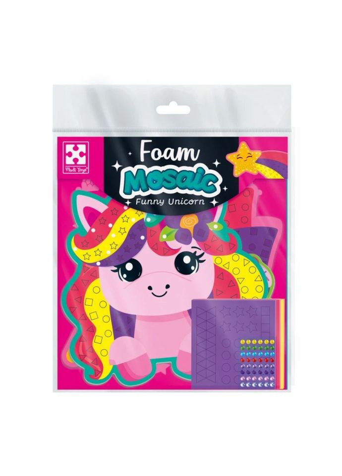 Набор для творчества "Веселый Единорог" VT4511-20 с мягкой мозаикой и стразами Vladi toys (315022913)