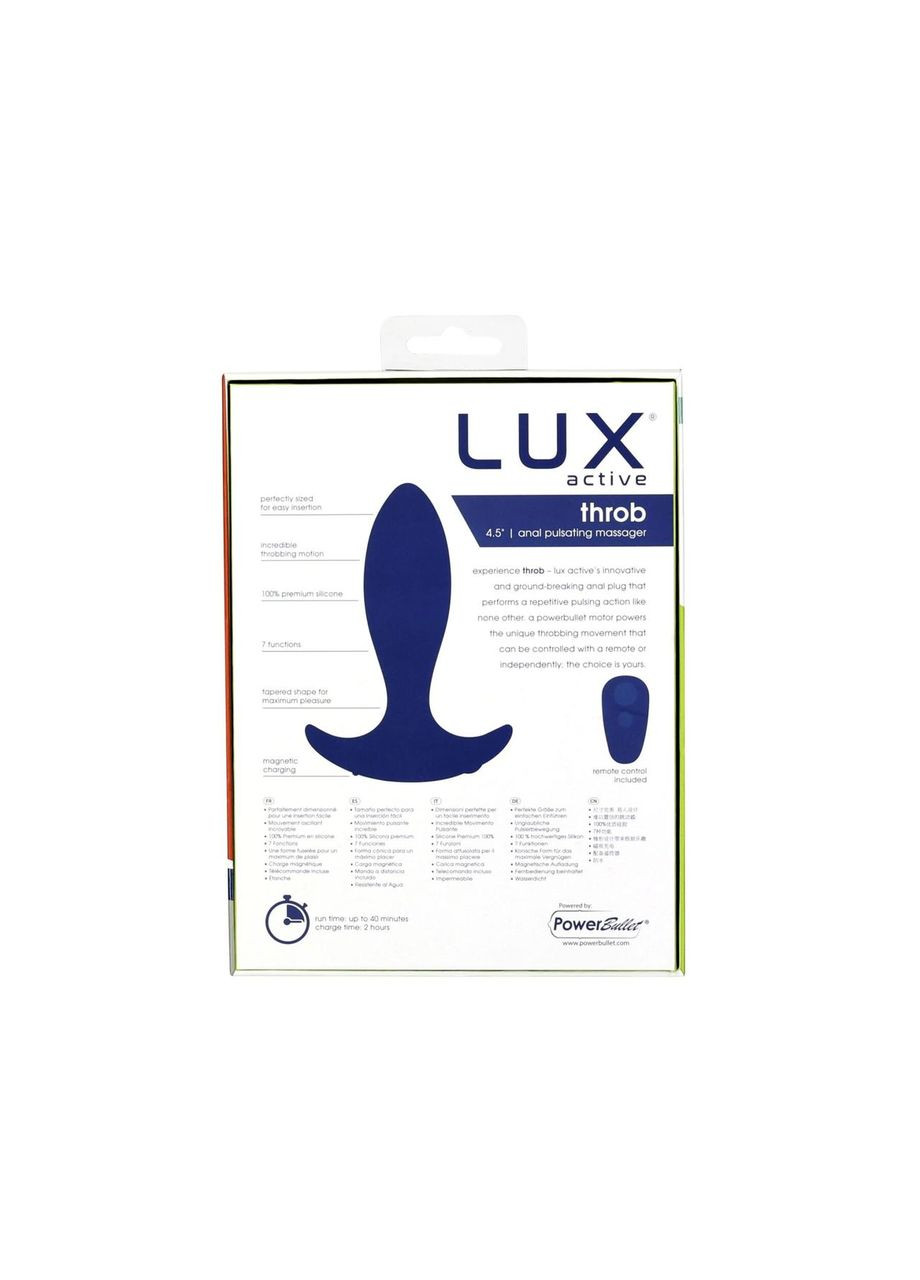 Анальна пробка-пульсатор Lux Active - Throb - Anal Pulsatting Massager, пульт ДУ No Brand (303896840)