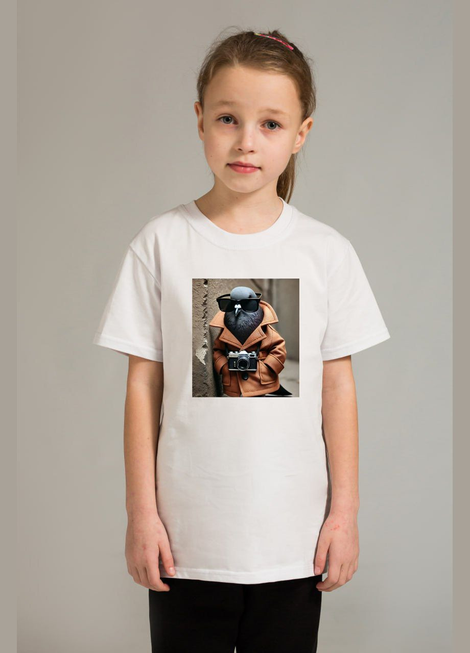 Біла літня футболка дитяча з принтом shpionini golybio Malta