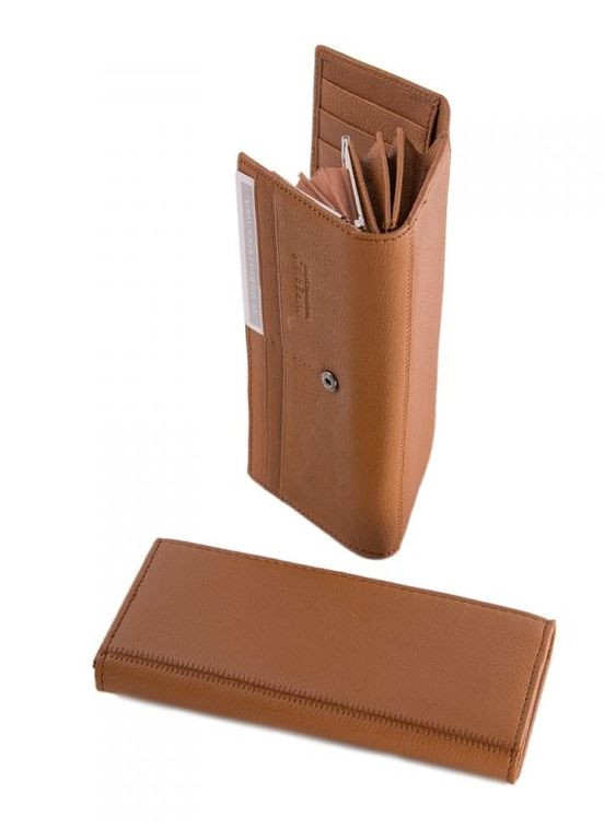 Кожаный женский кошелек коричневый No Brand (292920416)