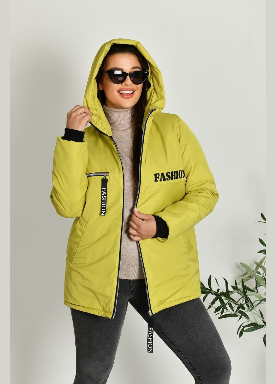 Желтая женская короткая куртка цвет лайм р.48/50 449637 New Trend