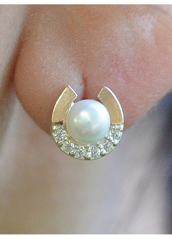 Сережки гвоздики з жемчугом Silver Style (367112301)