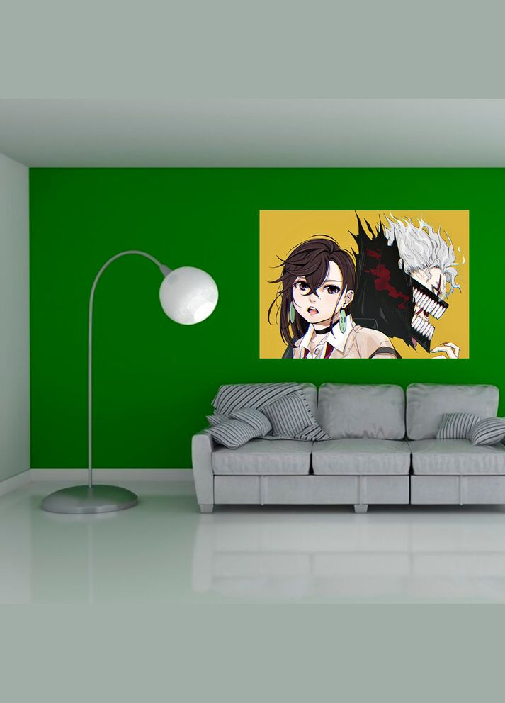 Плакат- на стену с оригинальным принтом аниме-манги Dandadan Дандадан "Okarun Окарун, Ayase Momo Аясе" А2 Кавун постер (316210079)