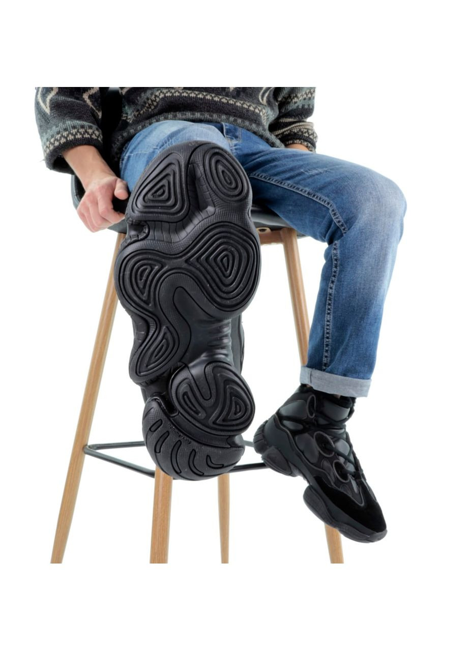 Чорні Зимовий кросівки зимові чоловічі adidas yeezy boost 500 high winter fur black | адідас ізі буст 500 високі чорні з хутром No Brand