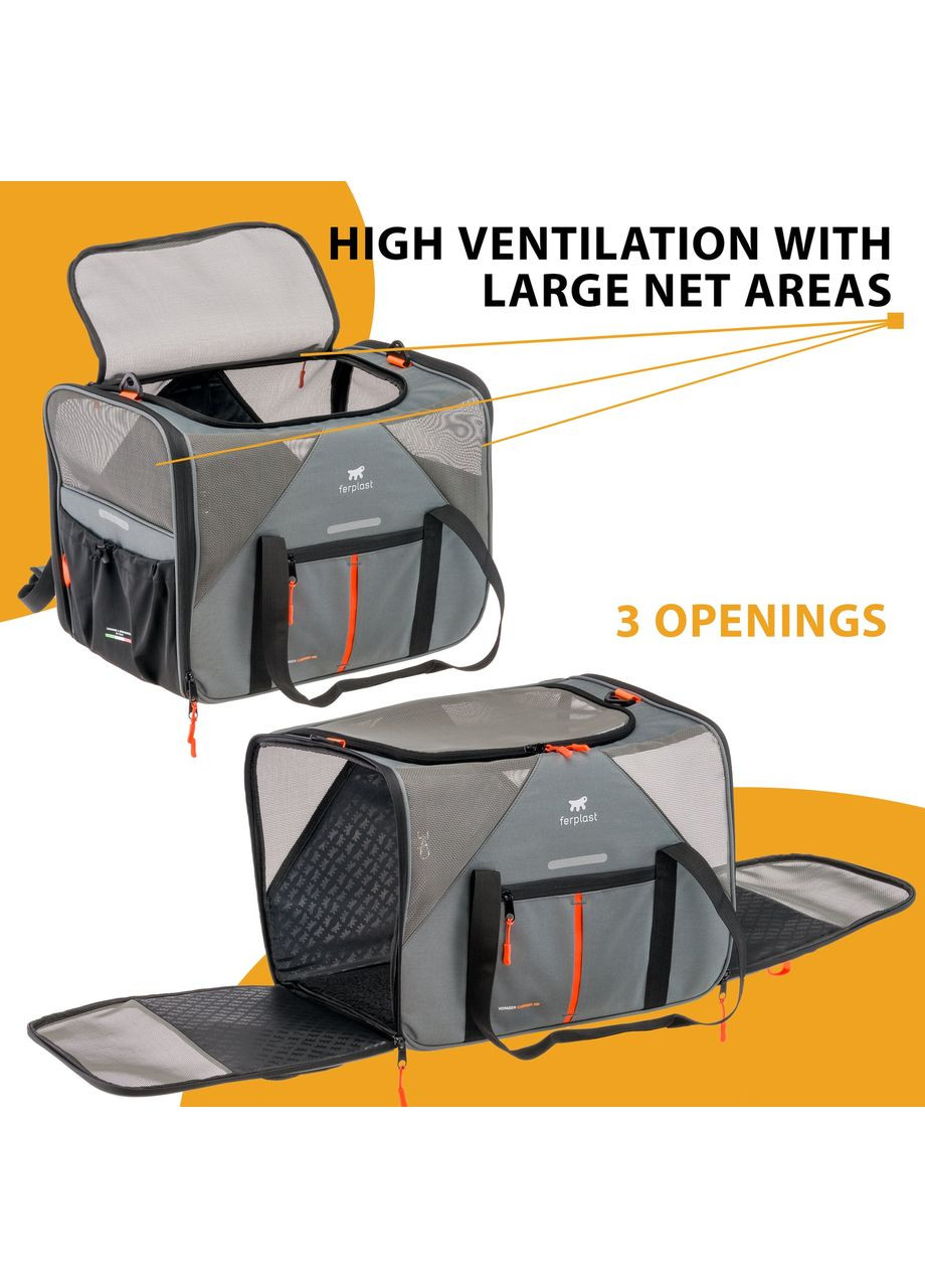 Сумка-переноска для маленьких собак і кішок Voyager Carrier (Ферпласт Вояжєр Кар'єр) 50 x 33 x h 37 см - 450, Сірий Ferplast (334725808)