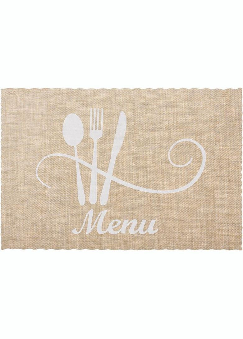 Набір 12 сервірувальних килимків Doily Menu 30х45см, плейсмат (подтарельники), пісочний BonaDi (372174581)