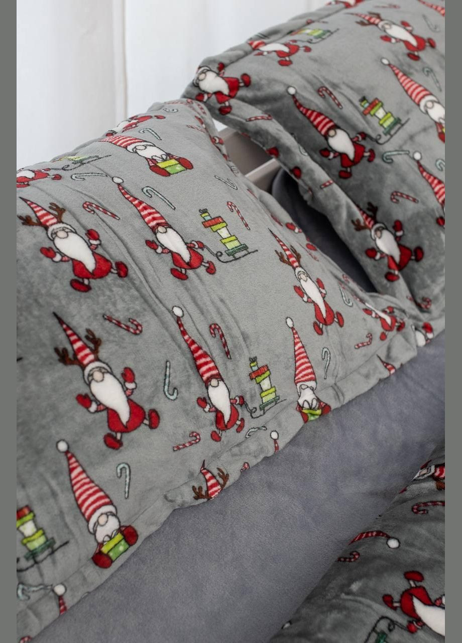 Постільна білизна Двоспальний 180х215 наволочка 50х70 2шт Сірий (П4К-al-plush3-bavovna-001-02-01) No Brand (316531955)