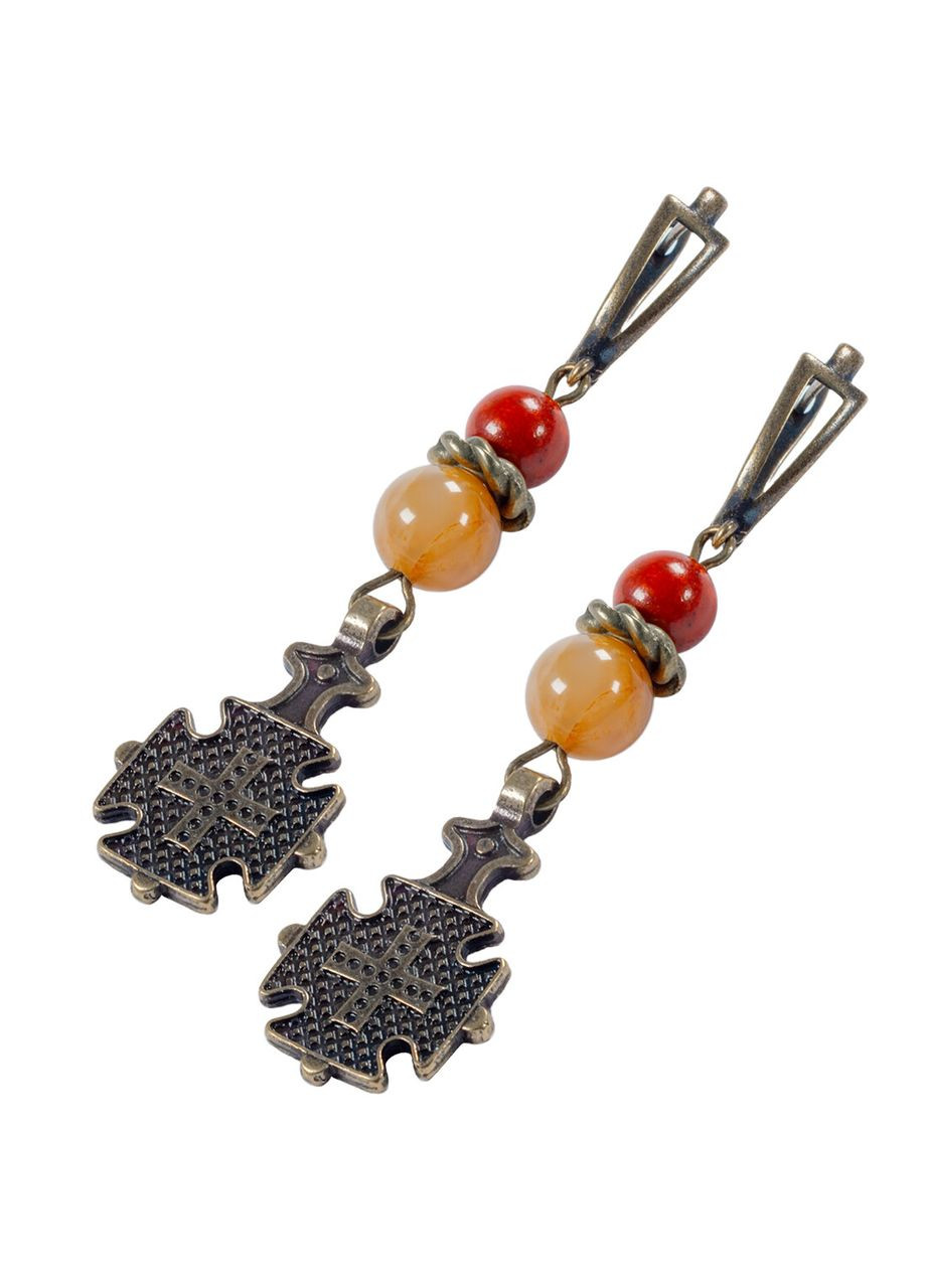 Сережки "Орден" Корал губчастий, Агат Fursa fashion (369127936)