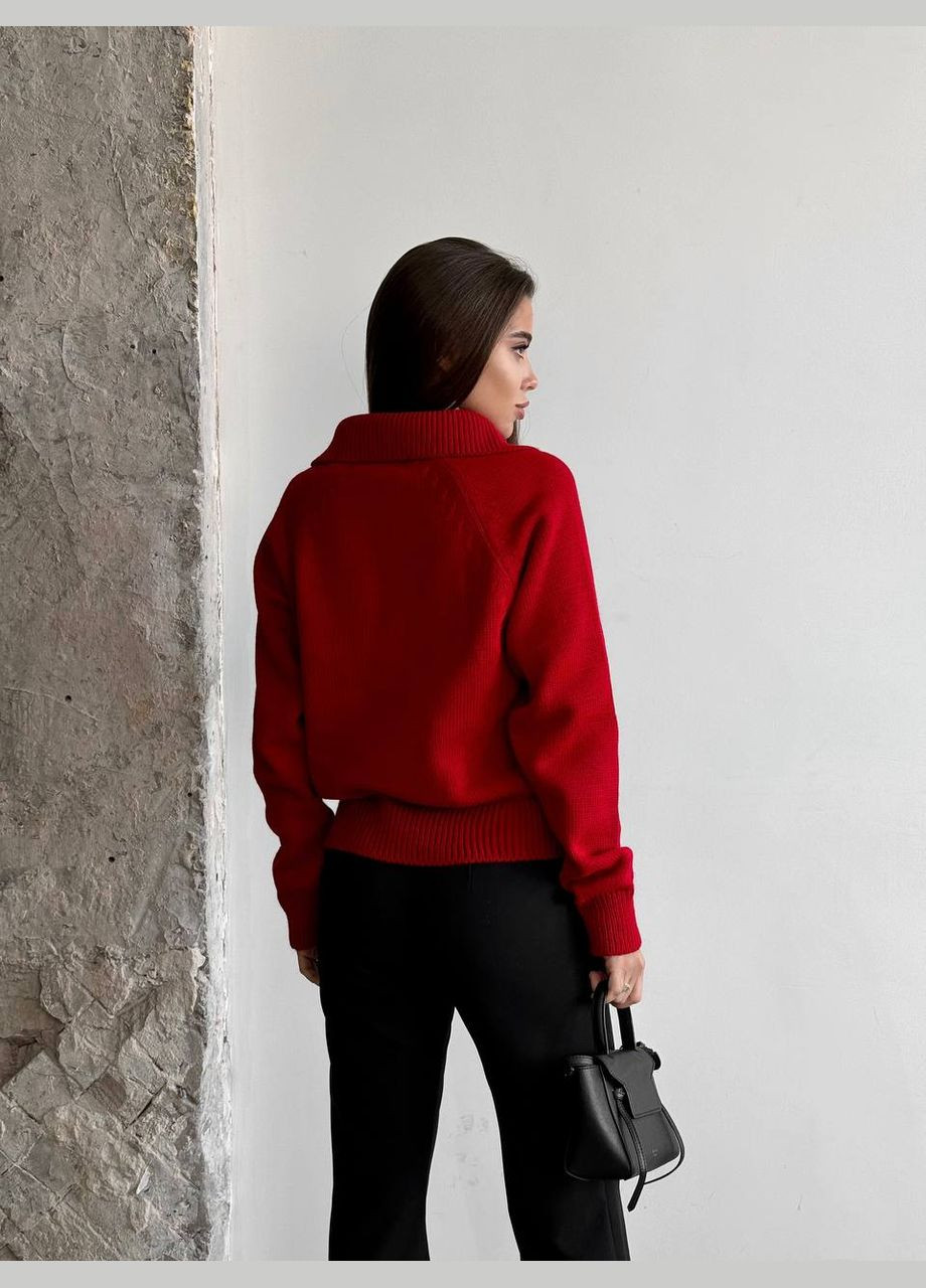 Женский свитер-поло цвет красный р.42/46 450415 New Trend (282926263)