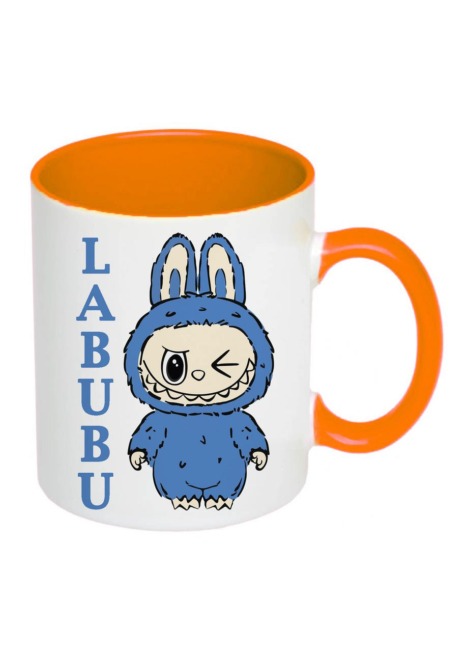 Чашка з друком "Labubu" №2 330 мл (колір помаранчевий) (27140) No Brand (336965447)