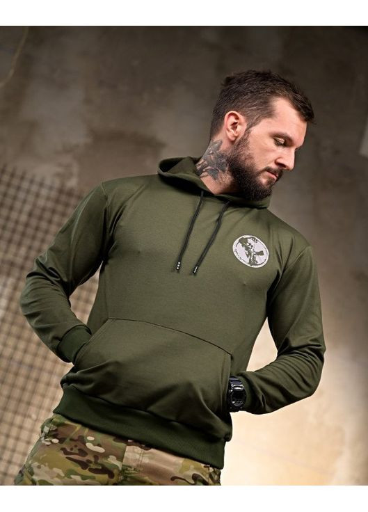 Тактичне чоловіче худі з принтом олива No Brand (360890481)