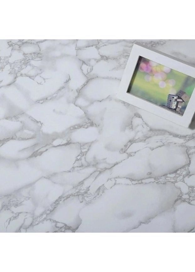 Вінілова самоклеюча плівка під білий мармур для кухні та меблів 2 м × 60 см водостійка 3 шт (2104618889) No Brand (371631734)