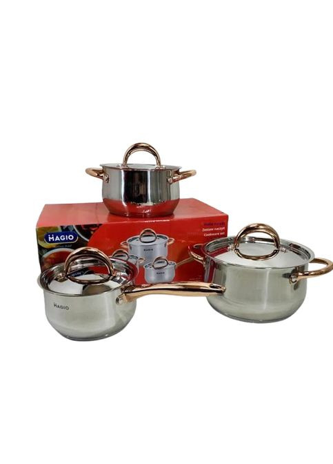 Набор кухонной посуды VG-1201 с антипригарным покрытием из нержавеющей стали 1,9 л 2,6 л 3,6 л Magio (361851588)