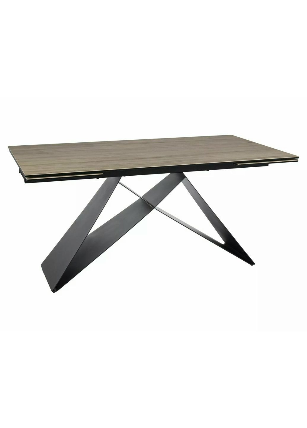 Стіл обідній розкладний WESTIN CERAMIC Світло-Сірий Pietra di Savoia / Чорний мат (160-240)X90 WESTINJBRC160 Signal (372178039)