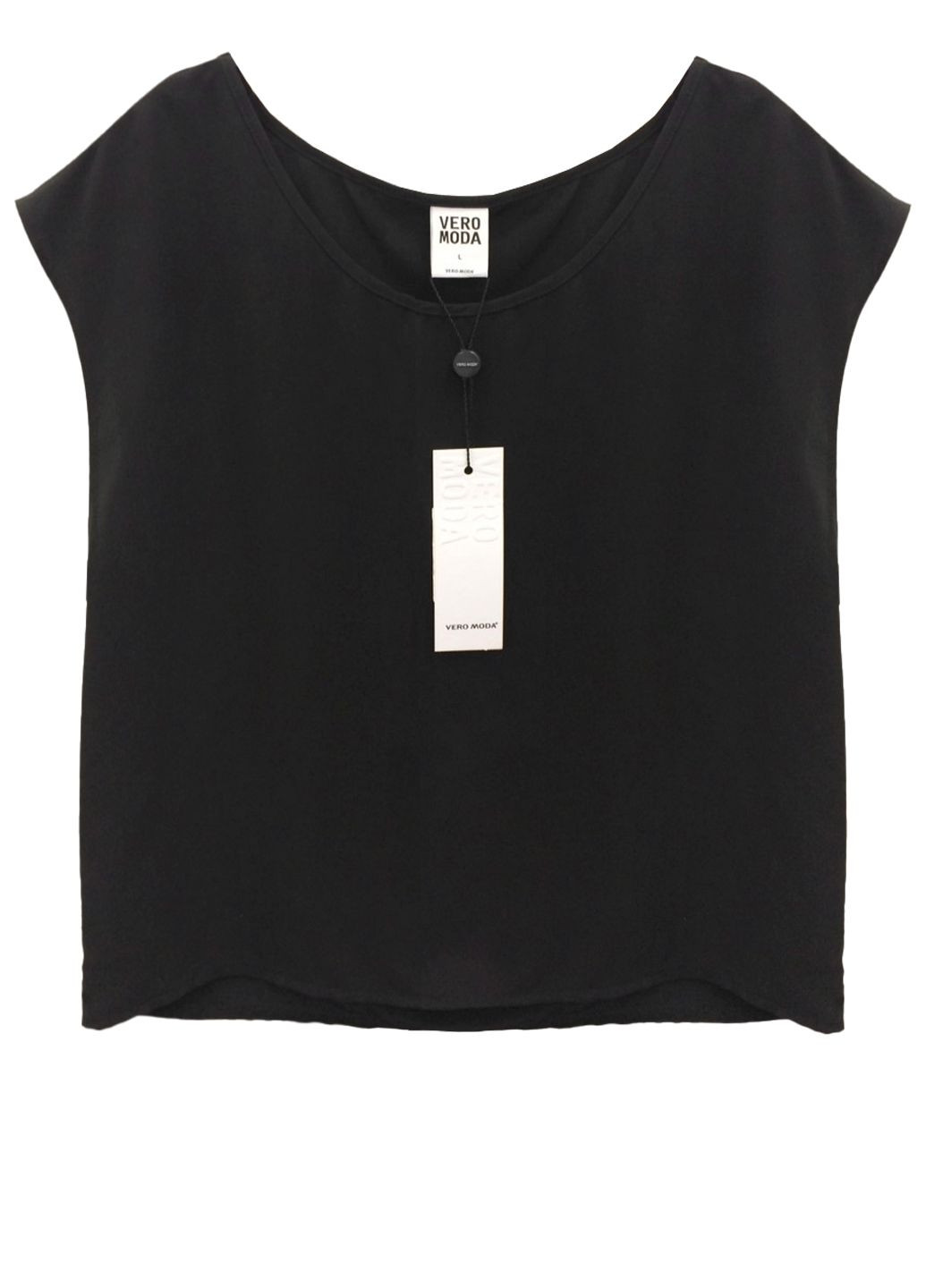 Черная летняя черная футболка с коротким рукавом Vero Moda