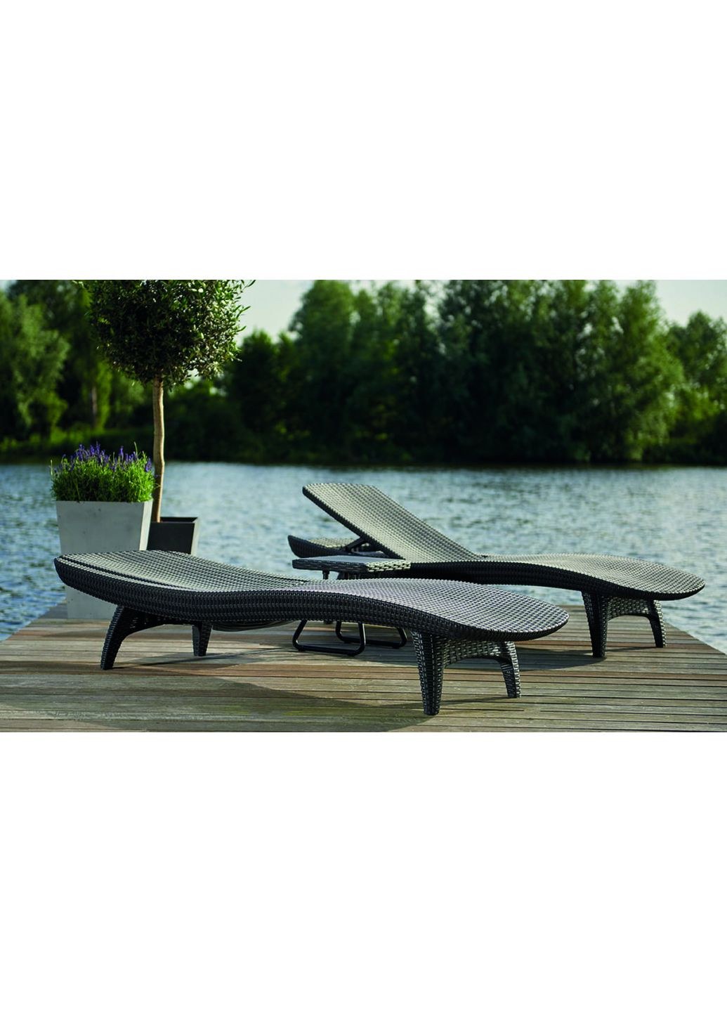 Шезлонг пластиковий Keter Pacific сірий для відпочинку на вулиці з регульованою спинкою та легким доглядом ProDobro (367264930)