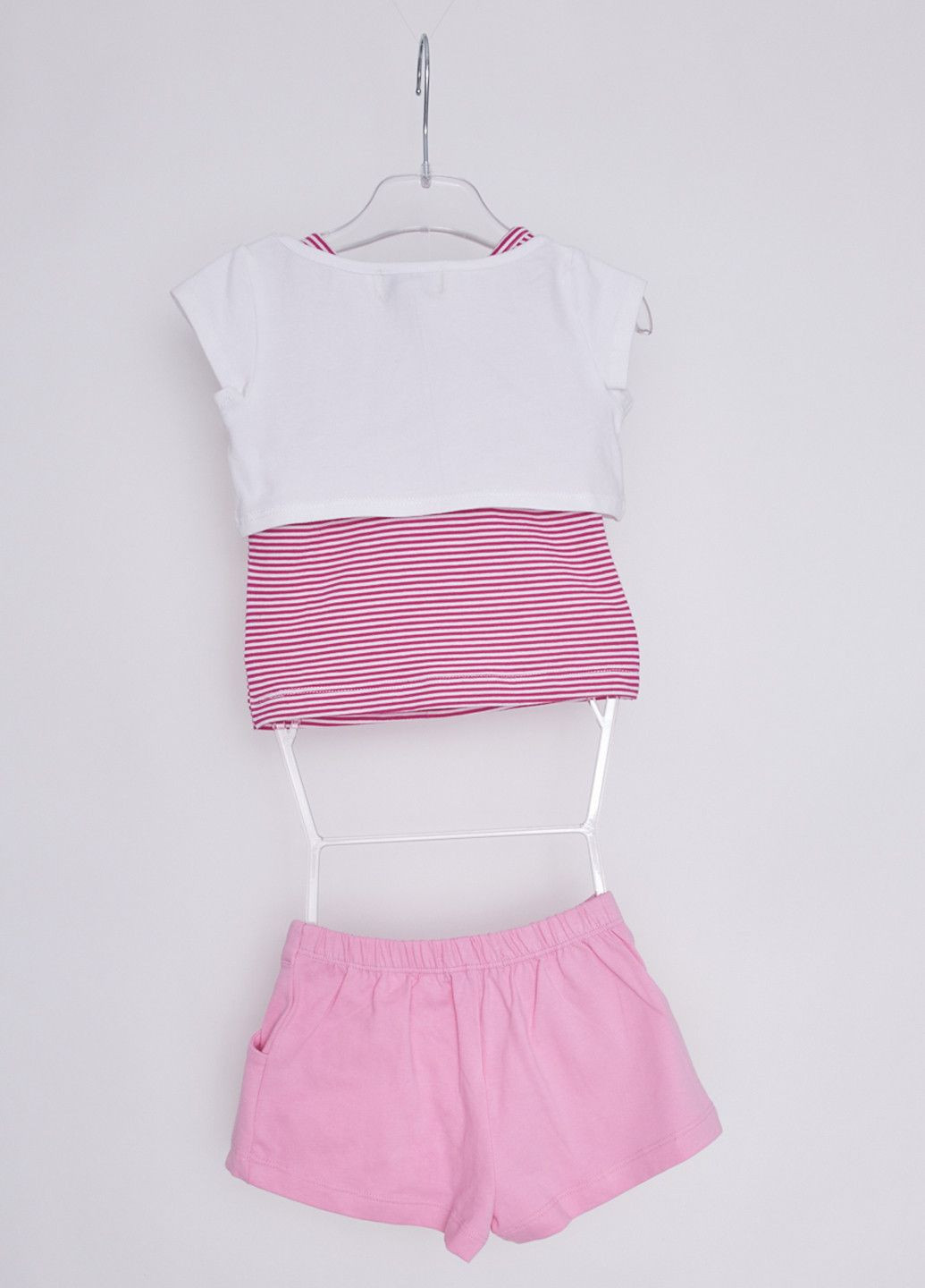 Белый летний костюм бело-розовый Marasil