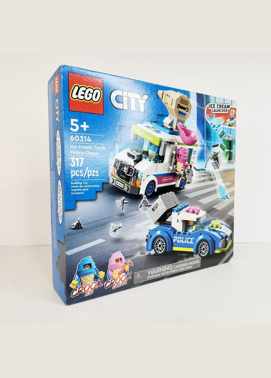 Конструктор City Погоня поліції за вантажівкою з морозивом 317 деталей (60314) Lego (292132567)