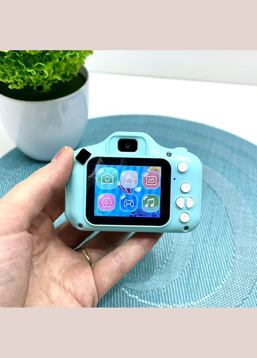 Фотоапарат дитячий відео фото ігри прослуховування музики підтримує microSD Бірюзовий (C 48359) No Brand (304421607)