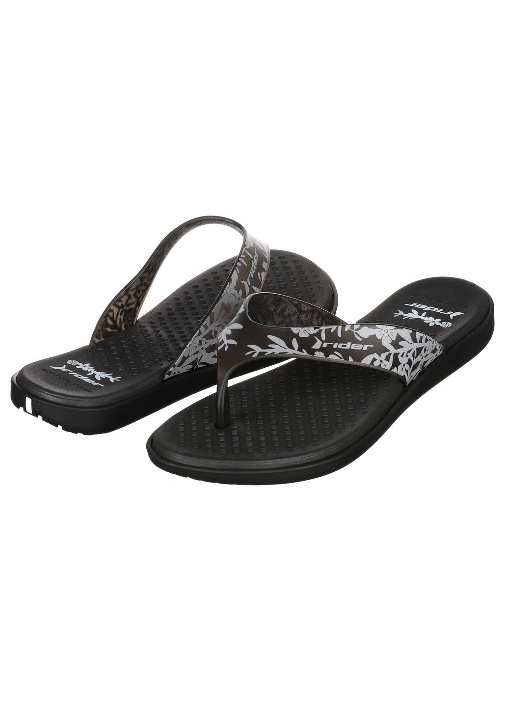 Черные повседневные женские вьетнамки из резины повседневные Rider