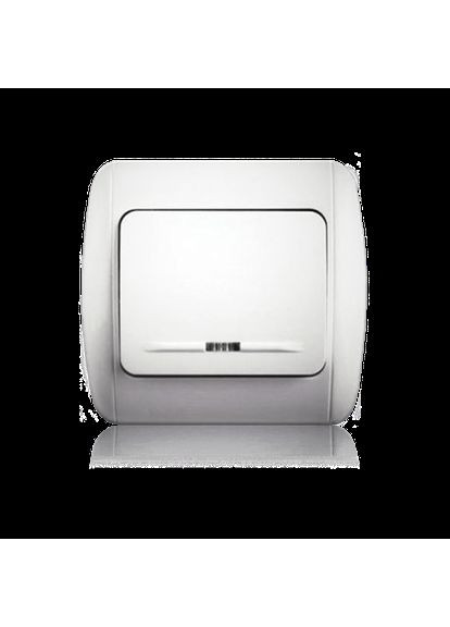 Выключатель одноклавишный с подсветкой Electric Classic белый 9201-01N, W Erste Electric (334847589)