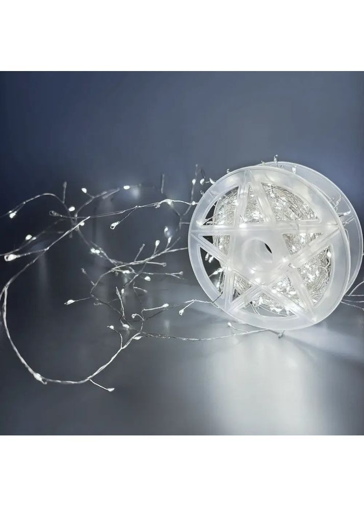 Гирлянда мишура 8 режимов 50m 1500ламп с пультом управления Solar гирлянда белая "капля" невидимая проволока 220В Good Idea (365602117)