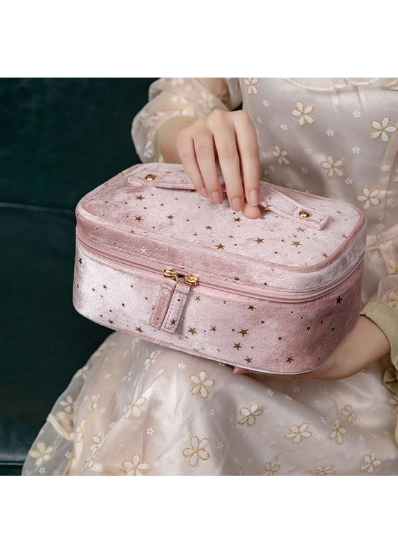 Вместительная компактная косметичка для косметики из кожзама черная No Brand (322999042)